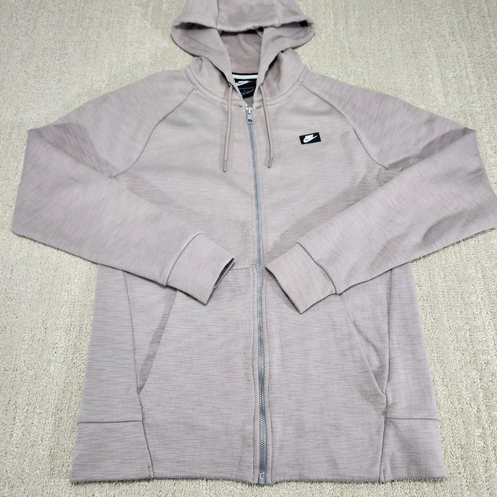 Nike Optic Full Zip Hoodie Women S Gray Athleisure Workout Training Sweatshirt